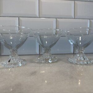 3.5"  Vtg Anchor Hocking‎ Grape Etched Boopie Footed Cocktail Glass  *Set of 3*